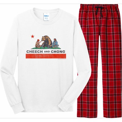 Cheech & Chong Chilling In California Republic Flag Long Sleeve Pajama Set