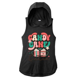 Candy Cane Cutie Festive Graphic Ladies PosiCharge Tri-Blend Wicking Draft Hoodie Tank