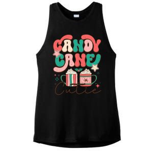 Candy Cane Cutie Festive Graphic Ladies PosiCharge Tri-Blend Wicking Tank