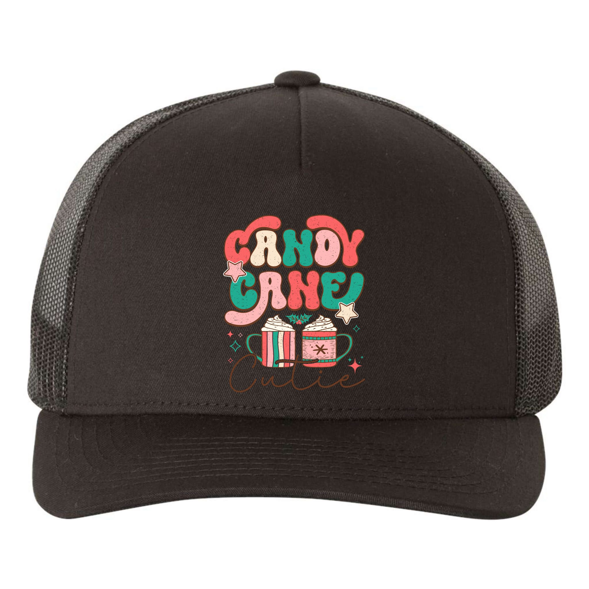 Candy Cane Cutie Festive Graphic Yupoong Adult 5-Panel Trucker Hat