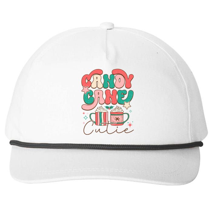 Candy Cane Cutie Festive Graphic Snapback Five-Panel Rope Hat