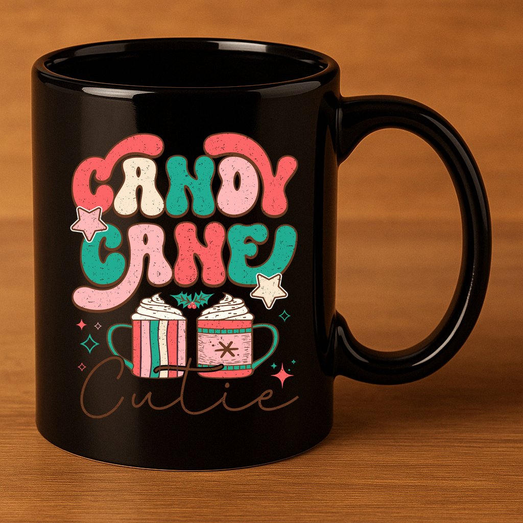 Candy Cane Cutie Festive Graphic 11oz C Handle Ceramic Mug