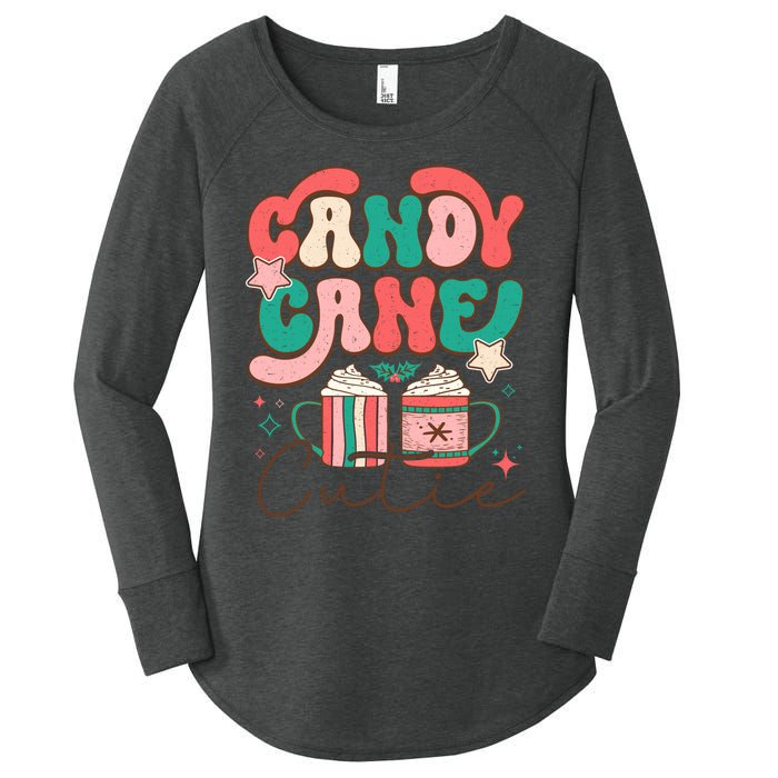 Candy Cane Cutie Festive Graphic Women's Perfect Tri Tunic Long Sleeve Shirt