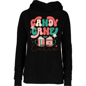 Candy Cane Cutie Festive Graphic Womens Funnel Neck Pullover Hood