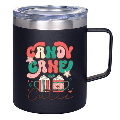 Candy Cane Cutie Festive Graphic 12oz Stainless Steel Coffee Mug