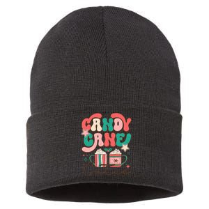 Candy Cane Cutie Festive Graphic Sustainable Knit Beanie