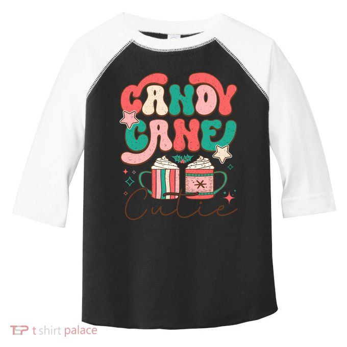 Candy Cane Cutie Festive Graphic Toddler Fine Jersey T-Shirt