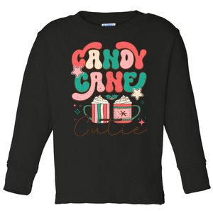 Candy Cane Cutie Festive Graphic Toddler Long Sleeve Shirt