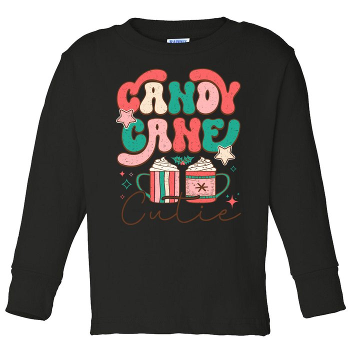 Candy Cane Cutie Festive Graphic Toddler Long Sleeve Shirt