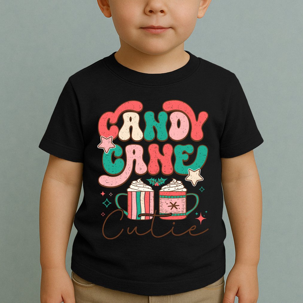 Candy Cane Cutie Festive Graphic Toddler T-Shirt