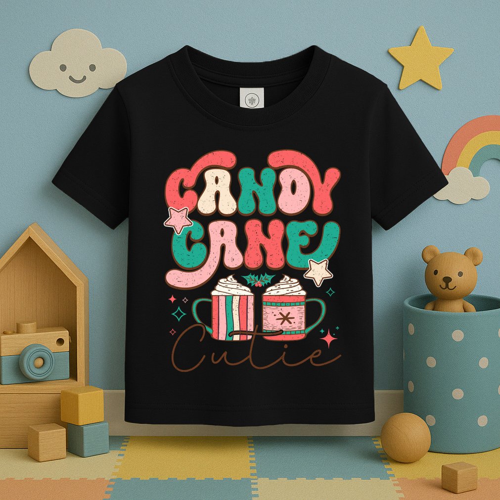 Candy Cane Cutie Festive Graphic Toddler T-Shirt