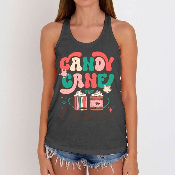 Candy Cane Cutie Festive Graphic Women's Knotted Racerback Tank