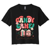 Candy Cane Cutie Festive Graphic Women's Crop Top Tee