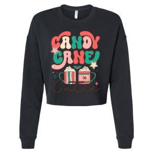 Candy Cane Cutie Festive Graphic Cropped Pullover Crew