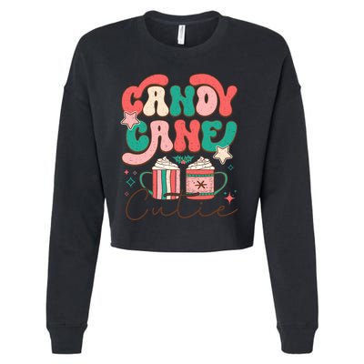 Candy Cane Cutie Festive Graphic Cropped Pullover Crew
