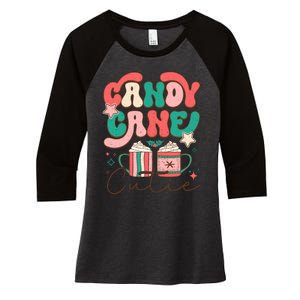 Candy Cane Cutie Festive Graphic Women's Tri-Blend 3/4-Sleeve Raglan Shirt