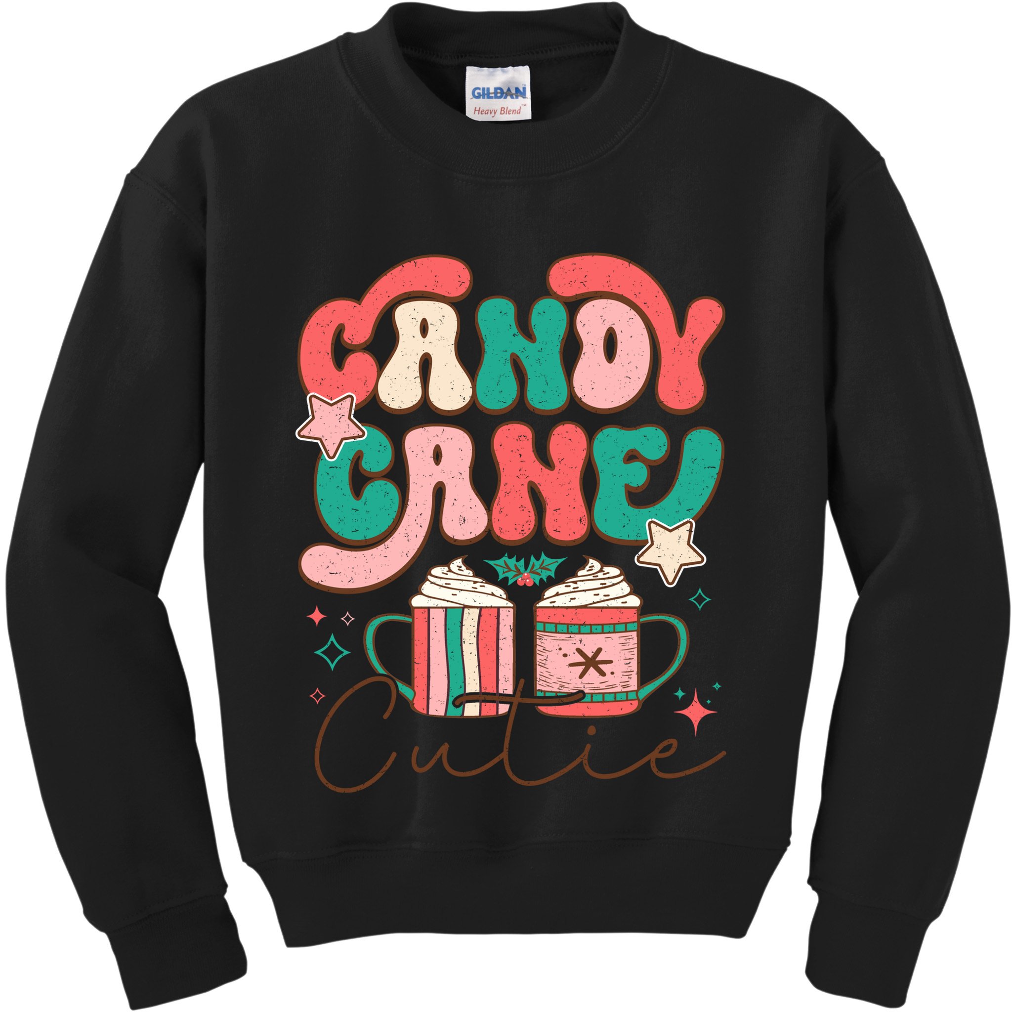 Candy Cane Cutie Festive Graphic Kids Sweatshirt