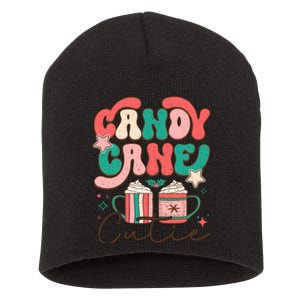 Candy Cane Cutie Festive Graphic Short Acrylic Beanie