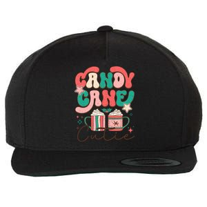 Candy Cane Cutie Festive Graphic Wool Snapback Cap