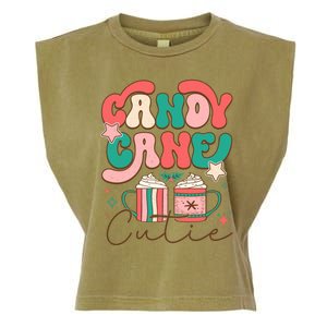 Candy Cane Cutie Festive Graphic Garment-Dyed Women's Muscle Tee