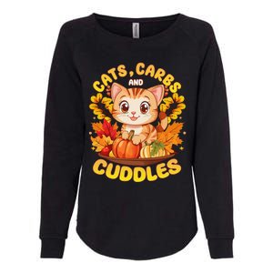 Cats Carbs & Cuddles Thanksgiving Dinner Kitten Womens California Wash Sweatshirt