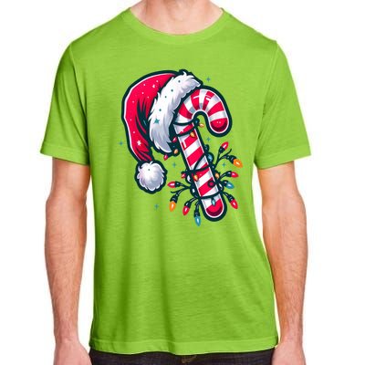 Candy Cane Christmas Lights Holiday Adult ChromaSoft Performance T-Shirt