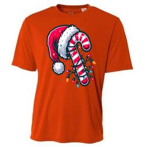 Candy Cane Christmas Lights Holiday Cooling Performance Crew T-Shirt