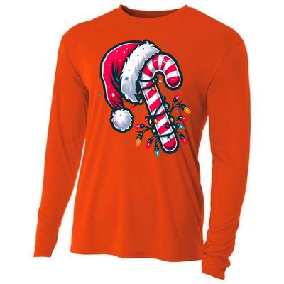 Candy Cane Christmas Lights Holiday Cooling Performance Long Sleeve Crew