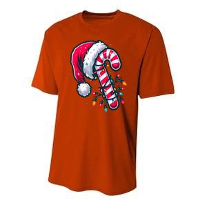 Candy Cane Christmas Lights Holiday Youth Performance Sprint T-Shirt