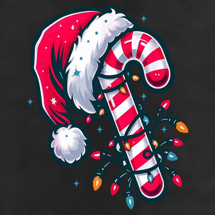 Candy Cane Christmas Lights Holiday 7 Panel Mesh Trucker Snapback Hat
