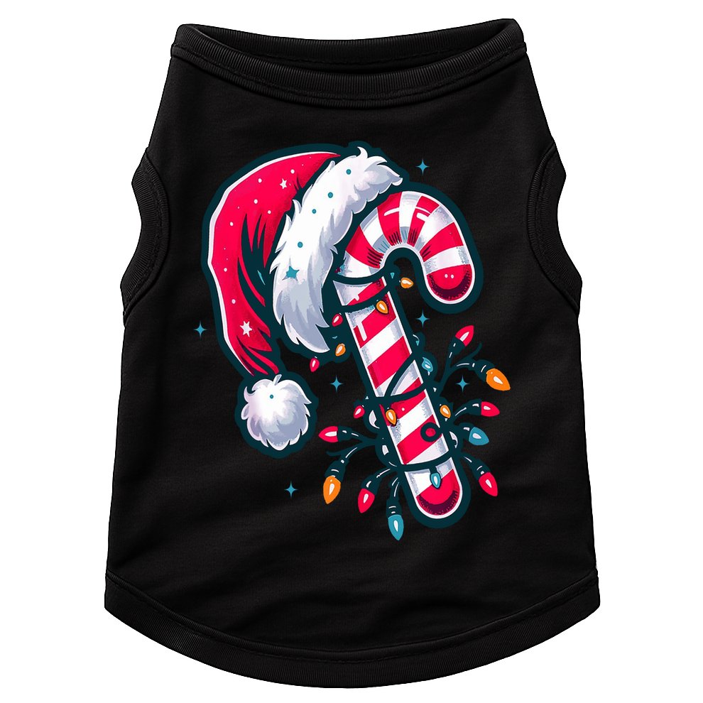Candy Cane Christmas Lights Holiday Doggie Tank