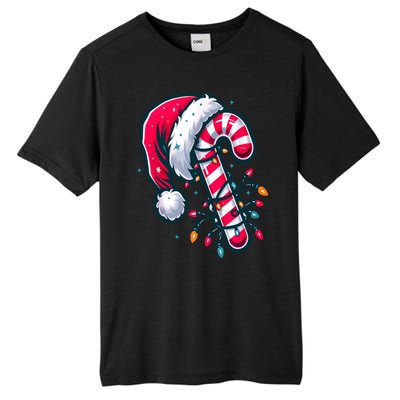 Candy Cane Christmas Lights Holiday Tall Fusion ChromaSoft Performance T-Shirt