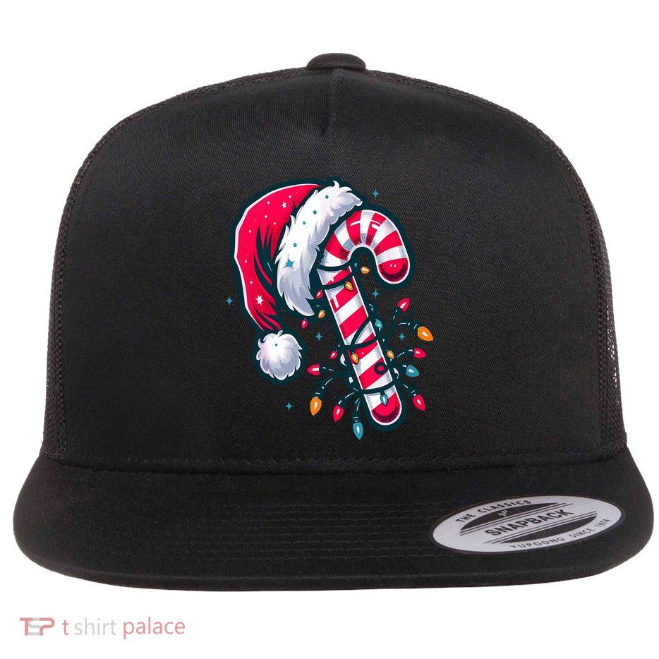 Candy Cane Christmas Lights Holiday Flatbill Hat