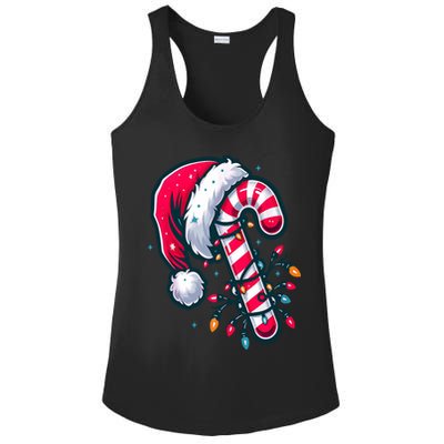 Candy Cane Christmas Lights Holiday Ladies PosiCharge Competitor Racerback Tank