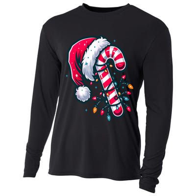 Candy Cane Christmas Lights Holiday Cooling Performance Long Sleeve Crew