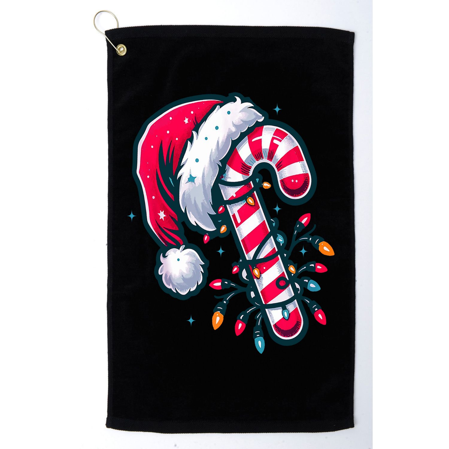 Candy Cane Christmas Lights Holiday Golf Towel