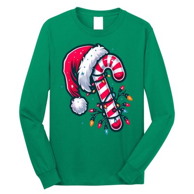 Candy Cane Christmas Lights Holiday Long Sleeve Shirt