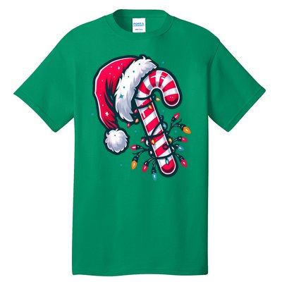 Candy Cane Christmas Lights Holiday Tall T-Shirt