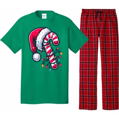 Candy Cane Christmas Lights Holiday Pajama Set