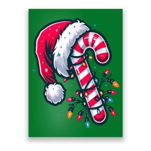 Candy Cane Christmas Lights Holiday Poster