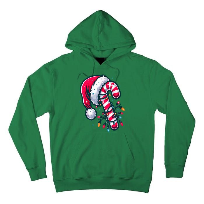 Candy Cane Christmas Lights Holiday Tall Hoodie