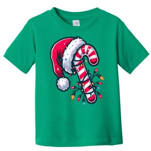 Candy Cane Christmas Lights Holiday Toddler T-Shirt