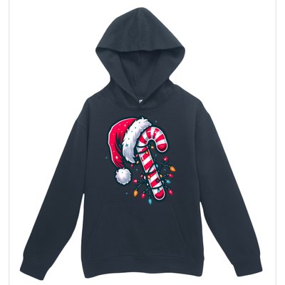 Candy Cane Christmas Lights Holiday Urban Pullover Hoodie