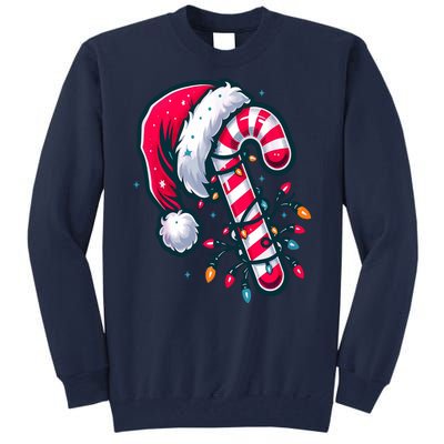 Candy Cane Christmas Lights Holiday Tall Sweatshirt