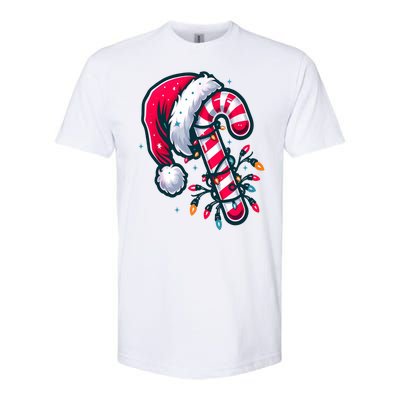 Candy Cane Christmas Lights Holiday Softstyle® CVC T-Shirt