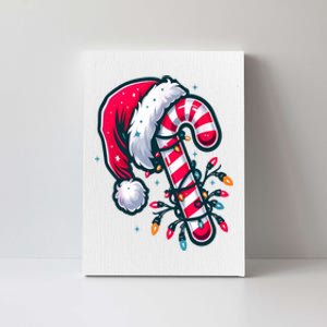 Candy Cane Christmas Lights Holiday Canvas