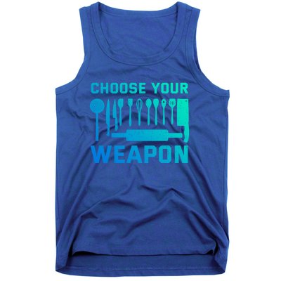 Chef Cook Cooking Choose Your Weapon Kitchen Knife Fork Gift Tank Top