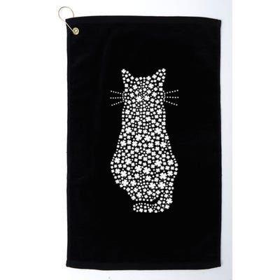 Cute Clover Cat St Patricks Day Lucky Cat Mom Shamrock Cat Platinum Collection Golf Towel