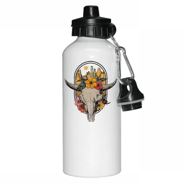 Cowhead cowskull cow beef cows cattle ox bull stall Aluminum Water Bottle