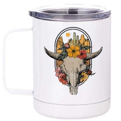 Cowhead cowskull cow beef cows cattle ox bull stall 12 oz Stainless Steel Tumbler Cup